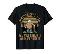 Sloth Cricket Team Funny Sloth Playing Cricket Slowly Gift T-Shirt