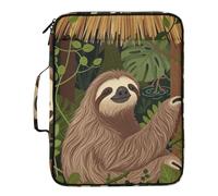 Sloth Cute Tropical Jungle Expanding File Folder with Labels 7 Pockets A4 Letter Size with Zipper Closure for Home Office Travel Hanging File Folder carpetas de