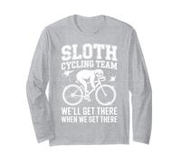 Sloth Cycling Team Floral Bicycle Retro Vintage Man Women Long Sleeve T-Shirt