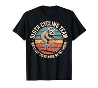 Sloth Cycling Team Sunset Bicycle Retro Vintage Man Women T-Shirt