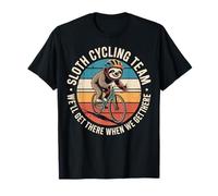 Sloth Cycling Team Sunset Bicycle Retro Vintage Man Women T-Shirt