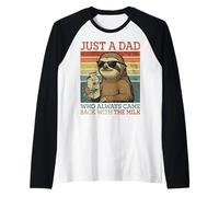 Sloth Dad, Just A Dad Who Always Came Back with The Milk Raglan Baseball Tee