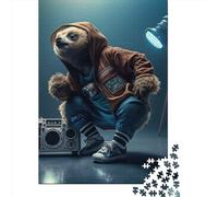 Sloth Dancer Wooden Jigsaw Puzzles for Adults 500 Piece Toys Family Jigsaw Games Birthday Gifts Puzzle Educational Boys Girls 500pcs (52x38cm)