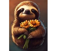 Sloth Diamond Art Kits Adults, 5D Diamond Painting Animal, DIY Full Drill Crystal Gem Art Rhinestone Embroidery Pictures Crafts Painting for Relaxation Home Wall Decor,Gifts for Women 45x60cm,Model394