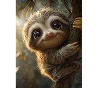 Sloth Diamond Art Kits Adults Small 50x70cm, 5D Diamond Painting Kit Animal Full Drill, DIY Crystal Arts and Crafts for Adults, Crafts for Adults Kit Dimond Art Kit for Home Wall Decor Gifts P-3