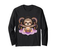 Sloth Diwali Rangoli with Diyas Cute Festival Lights Long Sleeve T-Shirt