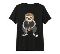 Sloth Doing A Slav Squat in His Tracksuit Premium T-Shirt