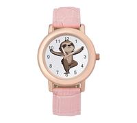Sloth Doing Yoga Women’s Watch Quartz Wristwatch Analog with Leather Strap for Office