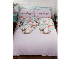 Sloth Double Duvet Cover And Pillowcase Set