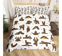 Sloth Double Duvet Set, 3D Print Double Duvet Cover Set Interesting Bedding Sets for Child Teenagers Adults, Soft Microfibre Quilt Cover and 2 Pillowcases with Zipper