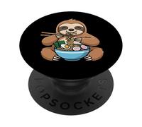Sloth Eating Asian Noodle Soup Ramen Bowl PopSockets Adhesive PopGrip