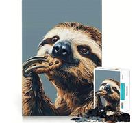 Sloth Eating Cookie 1000 Piece Jigsaws for Teenagers Puzzle Think Toy Stress Relief Sharp Cut Santa Wish List 50x75cm