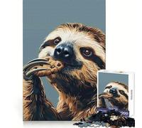 Sloth Eating Cookie 1000 Piece Jigsaws for Teenagers Puzzle Think Toy Stress Relief Sharp Cut Santa Wish List 50x75cm