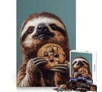 Sloth Eating Cookie 1000 Pieces Jigsaws Adults Puzzles Mind Exercise Toy Shared Fun Precision Cut Art Display 38x52cm