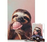 Sloth Eating Ice Cream for Adults 1000 Piece Puzzle Mind Exercise Toy Gentle Leisure Design Assembly Seasonal Gift 38x26cm