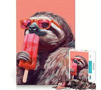 Sloth Eating Ice Cream Jigsaw Puzzles for Adults1000 Piece Sharp Logic Toy Together Fun Tight Cut Memorable Gift 38x52cm