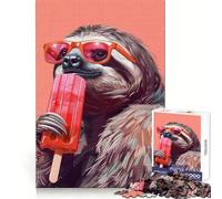 Sloth Eating Ice Cream Jigsaw Puzzles for Adults1000 Piece Sharp Logic Toy Together Fun Tight Cut Memorable Gift 38x26cm
