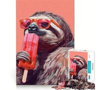 Sloth Eating Ice Cream Jigsaw Puzzles for Adults1000 Piece Sharp Logic Toy Together Fun Tight Cut Memorable Gift 38x26cm
