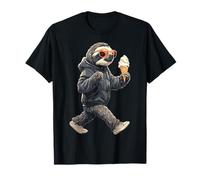Sloth Eating Icecream Wandering Art Animal Motif Sloth T-Shirt