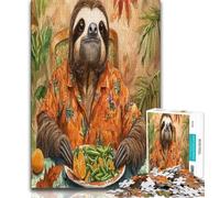 Sloth Eating Puzzles 1000 Pieces for Teenagers,Pattern Assembly Fun at Home Activities,Birthday Present,Travel Gifts (50x75cm)