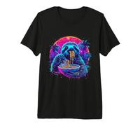 Sloth Eating Ramen Nature Japanese Noodles Colourful Artwork Premium T-Shirt