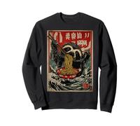 Sloth Eating Ramen Noodles Japanese Ukiyo-e Style Art Sweatshirt
