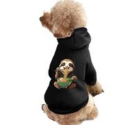 Sloth Eating Ramen Printed Dog Hoodie Breathable Soft Cat Sweatshirt for Small Medium Large XS