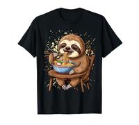 Sloth Eating Ramen Vintage Japanese Art Graphic T-Shirt