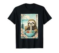 Sloth Eating Ramen Vintage Japanese Style Anime Aesthetic T-Shirt