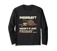 Sloth Exhausted Energy Work Week Burnout Friday Mood Monday Long Sleeve T-Shirt