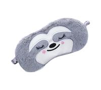 Sloth Eye Mask for Sleeping, Cute Sloth Animal Soft Fluffy Plush Sleep Mask, Novelty Funny Blindfold Breathable Sleep Eye Mask, Travel Eye Cover Eyeshade for Kids Adults Girls Boys Women Men (Gray)