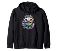 Sloth Face Pop Art Animal Zip Hoodie
