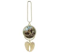 Sloth Family Car Hanging Ornament Rear View Mirror Pendant Cute Car Mirror Aesthetic Decor Funny Auto Pendant Auto Charms Gifts for Men Women Golden-style