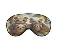 Sloth Family Eye Mask Sleep Mask for Side Sleeper Women Men Pressure-Free & Light Block-Out Blindfold Soft Comfortable Eye Covers Breathable Blindfold Adjustable