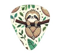 Sloth-Family-Fun 12 Pack Guitar Picks With 3 Thicknesses And Storage Box, Abs Plectrums For Electric Bass Guitar Players