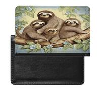 Sloth Family Passport Holder Passport Wallet Document Organizer Protector PU Leather Card Slot Travel Accessories