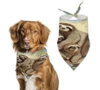 Sloth Family Pet Scarf,Soft Durable Triangle Dog Bandanas Lightweight Breathable Comfortable Pet Bib for Small Medium Large Breed.