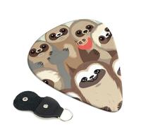 Sloth Family Print Guitar Picks 6 Pack With Organizer Storage Bag 0.46 0.71 0.96mm Guitar Plectrums Guitars Accessories For Bass Electric Acoustic Guitars