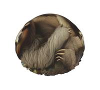 Sloth Family Shower Caps for Women Reusable Waterproof Shower Bonnet Large Elastic Bath Caps Double Layers Bathing Hair Caps Designed for all Hair Lengths with PEVA Lining