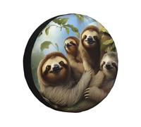 Sloth Family Waterproof Dustproof Spare Tire Cover for Car Wheels Portable for RV SUV Truck Trailer Accessories 16 inch
