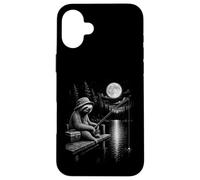 Sloth Fishing Under Full Moon Night Lake Design Case for iPhone 16 Plus