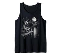 Sloth Fishing Under Full Moon Night Lake Design Tank Top