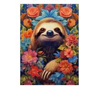 Sloth Flower Nature 1000pcs Mini Puzzle For Adults Challenging | 70x50cm Cardboard Living Room Decor Durable Structure Friend Gift Brain Training