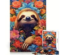 Sloth Flower Portrait 1000 Piece Jigsaw Puzzles for Adults Pure Logic Toy Soothing Fun Sharp Cut Amazing Present 38x26cm