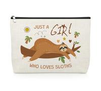 Sloth Gifts for Women Sloth Lover Makeup Bag Animal Lover Gift Graduation Mothers Day Present Cosmetic Bag Christmas Birthday Present for Mom Daughter Friends Sisters Bestie Niece Travel Pouch