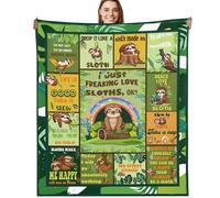 Sloth Gifts Throw Blanket, Funny Sloth Quote Design Soft Cozy Fuzzy Flannel Blanket, Animal Lover Gift for Women Men Teens Kids Friends (50" x 60")