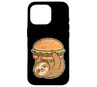 Sloth Hanging On Burger Cartoon Case for iPhone 16 Pro