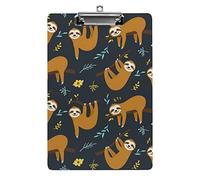 Sloth Hanging on The Tree A4 Size Clipboard Funny Aesthetic Working Studying Letter Standard Clip Board 12.5×8.5 in Hardboard for School Classroom Kids Writing Drawing
