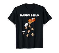 Sloth Happy Pills Cute Sloths Falling Pill Bottle Graphic T-Shirt