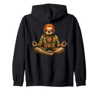 Sloth Hippie Doing Yoga & Meditating Zip Hoodie